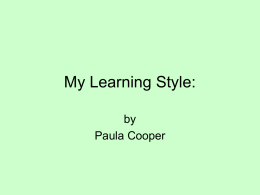 My Learning Style - TeachingC21style