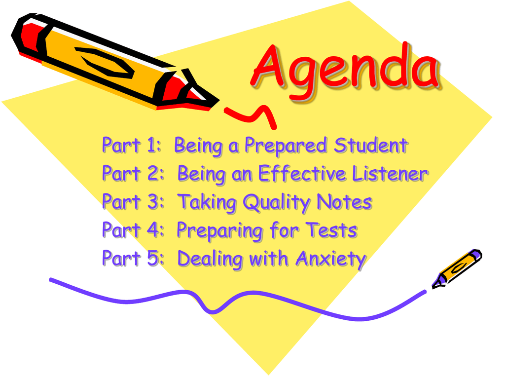 Student parts. Agenda. Note taking in Listening. Manual for students ppt. Agenda on how to prepare a POWERPOINT ppt.