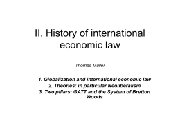 II. History of international economic law