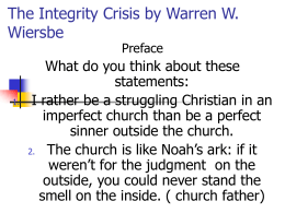 The Integrity Crisis by Warren W. Wiersbe
