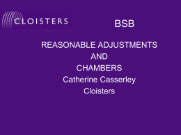 Reasonable adjustments in chambers