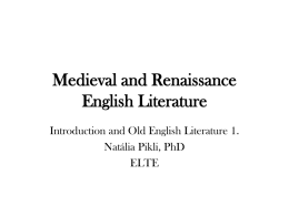 Lecture 1 Intro and Old English Prose - SEAS