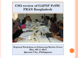 Annex 5 Draft Report GAFSP- PRAN Bangladesh April, 13