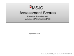 MSJC Assessment Scores