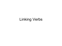 Linking Verbs - Oxford School District
