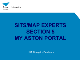My Aston Portal (MAP) Powerpoint presentation