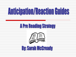 Anticipation/Reaction Guides