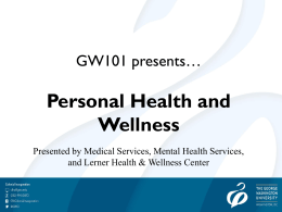 Personal Health and Wellness - The George Washington University