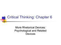 Critical Thinking: Chapter 5