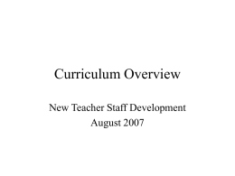 Curriculum Overview - Windsor C