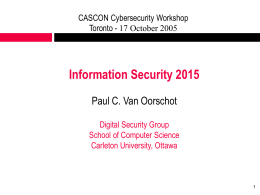 Information Security 2015 - Department of Computer Science