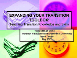 Transition Toolbox Presentation at Building Futures Conference 2007
