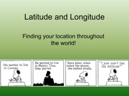 Latitude and Longitude