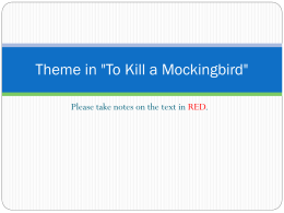 Theme in To Kill a Mockingbird