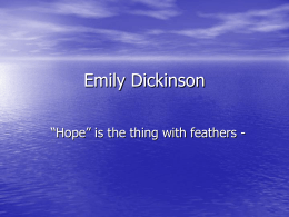 Emily Dickinson hope is the thing with feathers