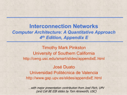 Interconnection Networks - Parallel Architectures Group (GAP)