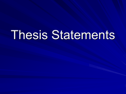 Thesis Statements
