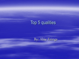 Top 5 qualities - studyskills