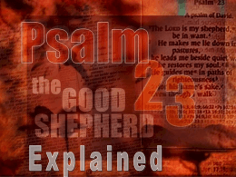 Psalm 23 - EXPLAINED -