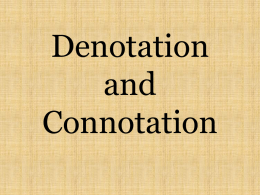 Connotation and Denotation