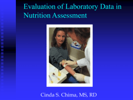 Laboratory Data in Nutrition Assessment
