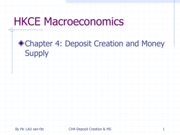 CH4-Deposit Creation and Money Supply