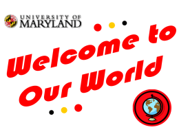 Welcome to Our World - Department of Resident Life