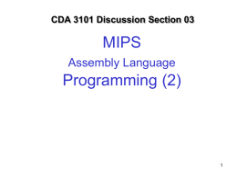 Procedures in MIPS