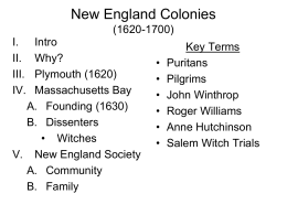 New England Colonies (1620-1700)
