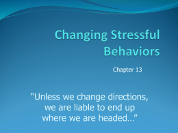 Changing Stressful Behaviors