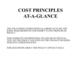 COST PRINCIPLES - A-21