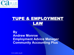 TUPE and employment law - Andrew Monroe