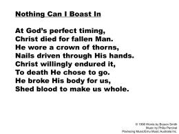 Nothing Can I Boast In