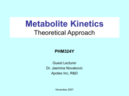 Drug Elimination: Renal and Hepatic
