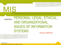 Chapter 4 Personal, Legal, Ethical, and Organizational Issues of