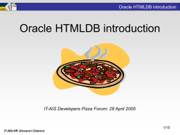 HTMLDB introduction - AIS