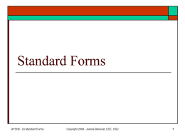 Lectures/Lect 6 - Standard Forms