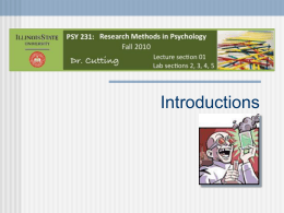 Introductions - the Department of Psychology at Illinois State