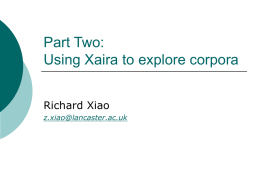 Part Two: Using ,Xaira to explore corpora