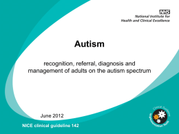 Autism in adults: clinical case scenarios - PowerPoint