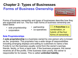 Types of Businesses Powerpoint