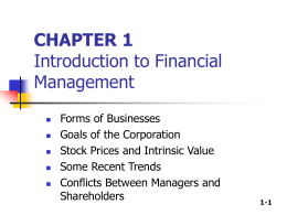 CHAPTER 1 An Overview of Financial Management