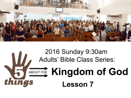 7. The church as the Kingdom of God