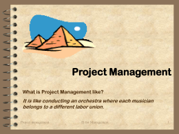 Project Management - University of Manitoba