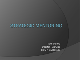 Strategic Mentoring