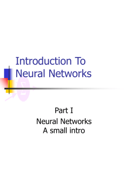 Introduction To Neural Networks - Faculty of Information Technology