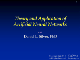The Theory and Application of Artificial Neural Networks