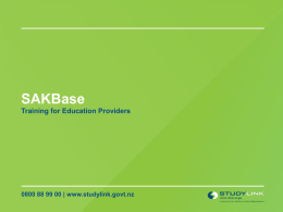SAKBase training presentation (Powerpoint 487.5KB)