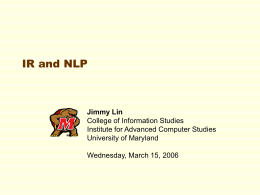 Lecture slides - University of Maryland Institute for Advanced