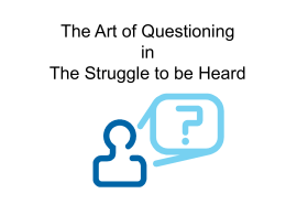 The Art of Questioning